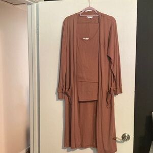 Danskin Rust Cardigan and Top Lounge Matching Coordinated Set